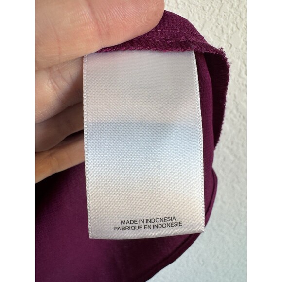 Express Women's Purple Cap Sleeve Blouse V Neck Pullover Chiffon Career XS - Picture 7 of 10
